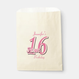 Bolsa De Papel Cumpleaños de Dulces 16 | Rosa