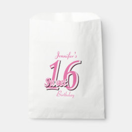 Bolsa De Papel Cumpleaños de Dulces 16 | Rosa