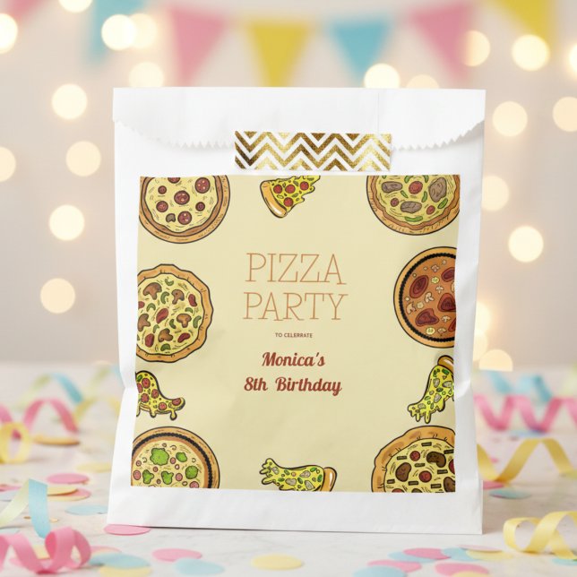 Bolsa De Papel cumpleaños de fiesta de pizza personalizado (Subido por el creador)