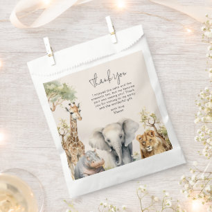 Bolsa De Papel Cumpleaños de foto de animal salvaje para niños