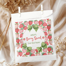 Bolsa De Papel Cumpleaños de Fresa Dulce de Bayas 3er Cumpleaños 