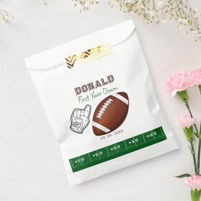 Bolsa De Papel Cumpleaños de fútbol del primer año (Sellado)