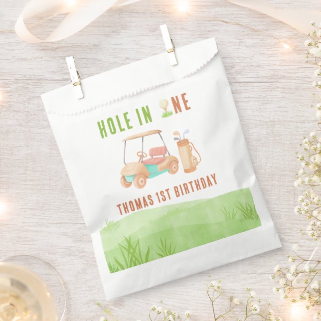 Bolsa De Papel Cumpleaños de Golf Hole In One Primero (Cortado)