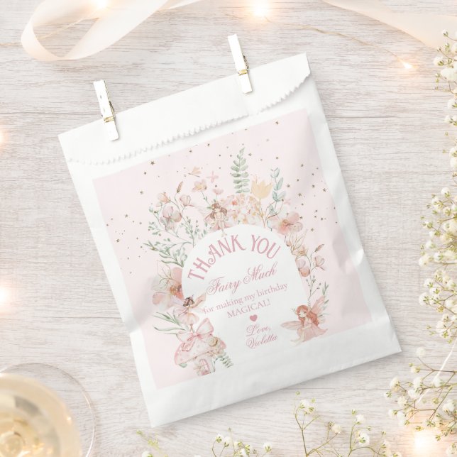 Bolsa De Papel Cumpleaños de hada Primer jardín encantado Caprich (Cortado)