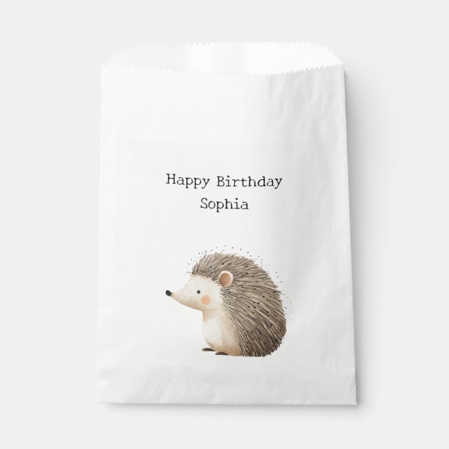 Bolsa De Papel Cumpleaños de Hedgehog (Anverso)