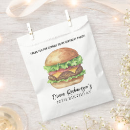 Bolsa De Papel Cumpleaños de la Hamburguesa de Acuarela Gracias