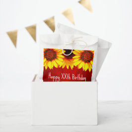 Bolsa De Papel Cumpleaños de la Madera Rústica del Girasol