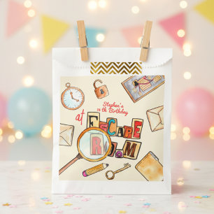 Bolsa De Papel Cumpleaños de la sala de escape