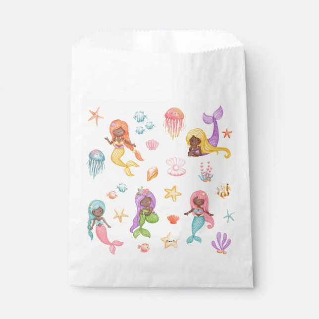 Bolsa De Papel Cumpleaños de la sirena (Anverso)