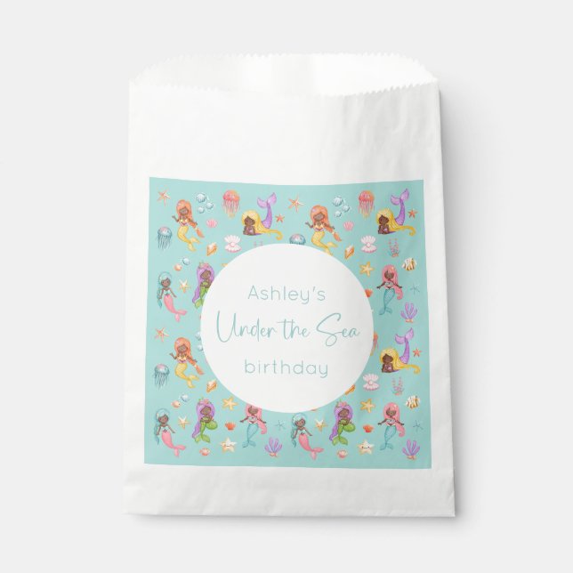 Bolsa De Papel Cumpleaños de la sirena (Anverso)