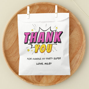 Bolsa De Papel Cumpleaños de la Superheroína del cómic, gracias