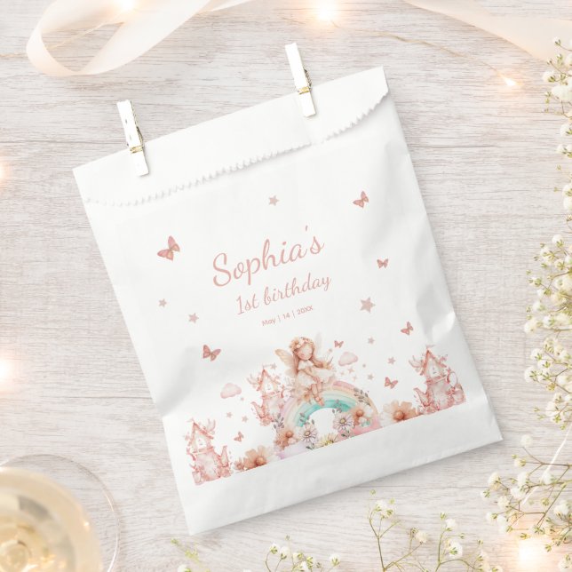 Bolsa De Papel Cumpleaños de la tetera mágica arcoiris Chica de h (Cortado)