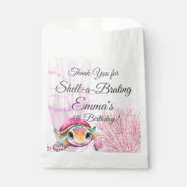 Bolsa De Papel Cumpleaños de la tortuga, bajo el mar