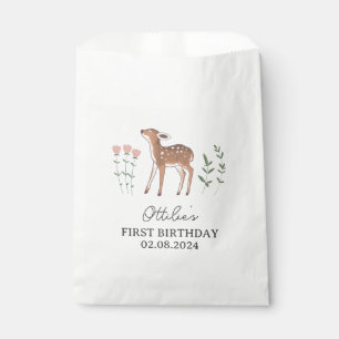 Bolsa De Papel Cumpleaños de las flores de Woodland Fawn