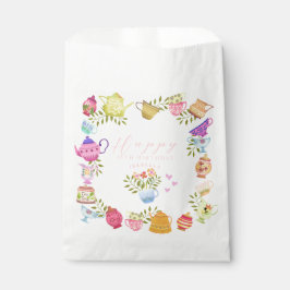 Bolsa De Papel Cumpleaños de las teteras y las copas