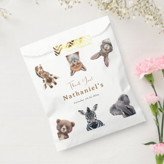 Bolsa De Papel Cumpleaños de los Animales Adorables Safari Forest