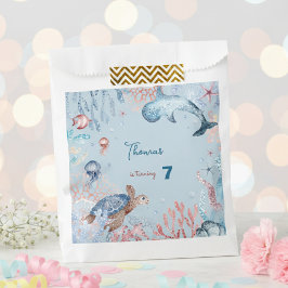 Bolsa De Papel Cumpleaños de los niños de la acuarela Under Sea