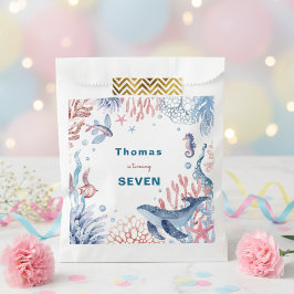 Bolsa De Papel Cumpleaños de los niños de la acuarela Under Sea