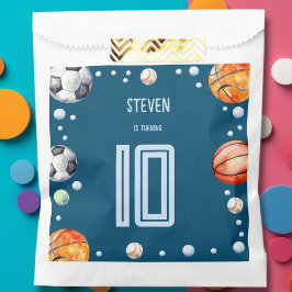 Bolsa De Papel cumpleaños de los niños deportivos de bolas
