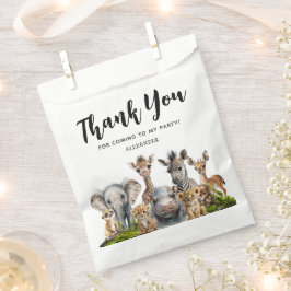Bolsa De Papel Cumpleaños de los Niños Safari Animales