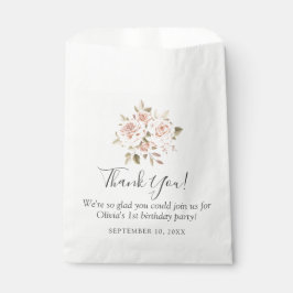 Bolsa De Papel Cumpleaños de niña Shabby Chic Rosas Floral Agrade