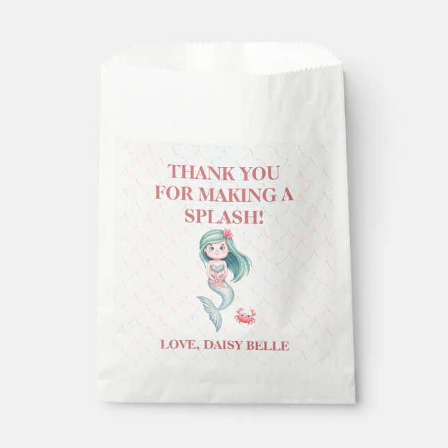 Bolsa De Papel Cumpleaños de niñas Sirena bajo el mar (Anverso)