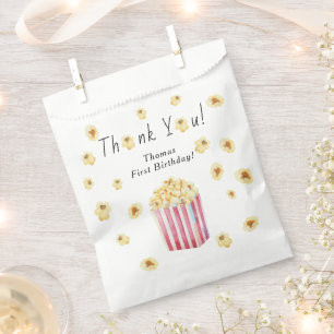Bolsa De Papel Cumpleaños de niños con palomitas de maíz Gracias