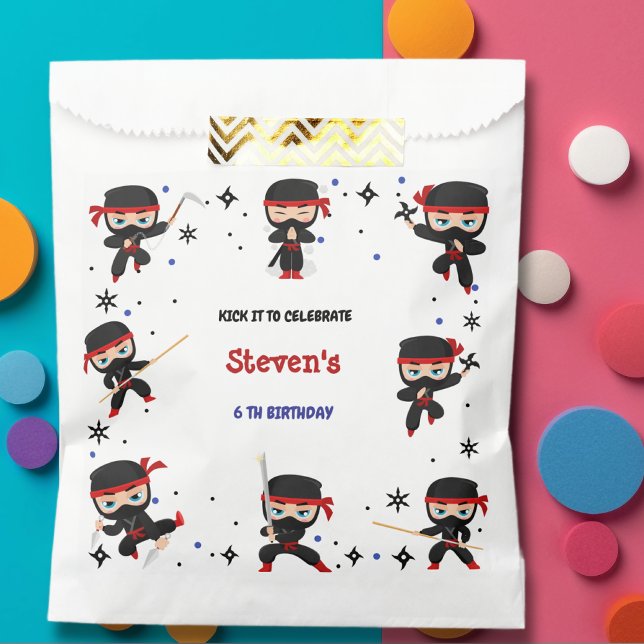 Bolsa De Papel cumpleaños de niños estilo Ninja (Subido por el creador)