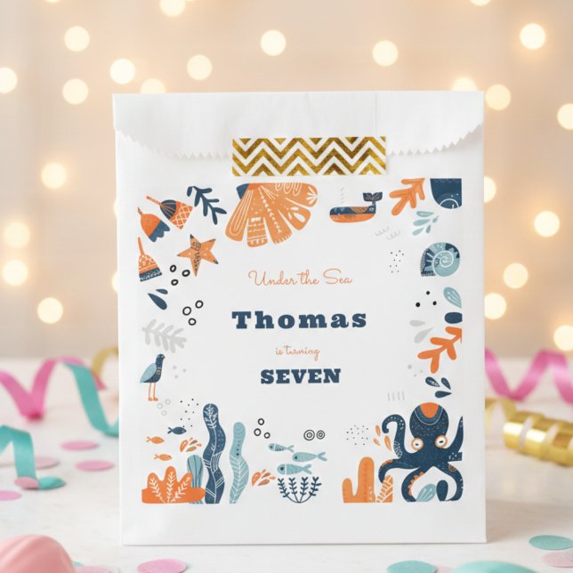 Bolsa De Papel cumpleaños de niños nórdicos bajo el mar (Subido por el creador)