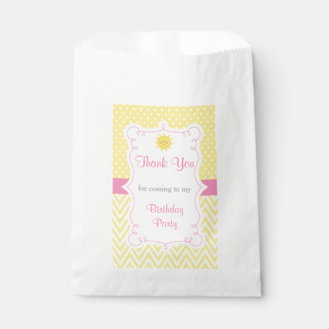 Bolsa De Papel Cumpleaños de nuestra pequeña Sunshine (Anverso)