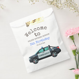 Bolsa De Papel Cumpleaños de Oficialito Policía | Personalizado 