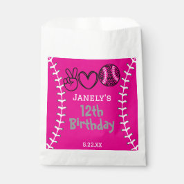 Bolsa De Papel Cumpleaños de Peace Love Softball