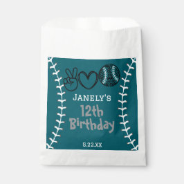 Bolsa De Papel Cumpleaños de Peace Love Softball