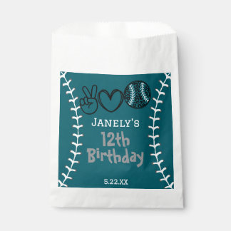 Bolsa De Papel Cumpleaños de Peace Love Softball