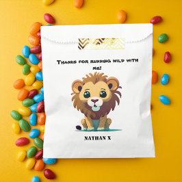 Bolsa De Papel Cumpleaños de Pequeños Leones Personalizados