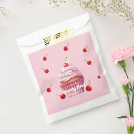 Bolsa De Papel Cumpleaños de Pink Baby First Cherry & Cupcake