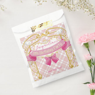 Bolsa De Papel Cumpleaños de Princesa Art Nouveau Rosa