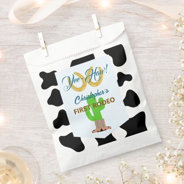 Bolsa De Papel Cumpleaños de Rodeo de Vaquero Occidental (Cortado)