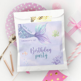 Bolsa De Papel Cumpleaños de Sirena Bajo El Mar Sirena