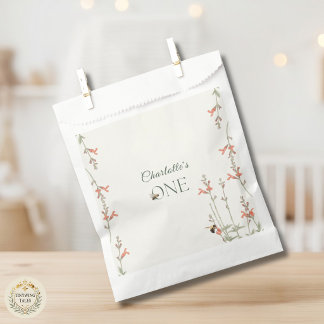 Bolsa De Papel Cumpleaños de Sweet Honeybee Wildflower Girls 