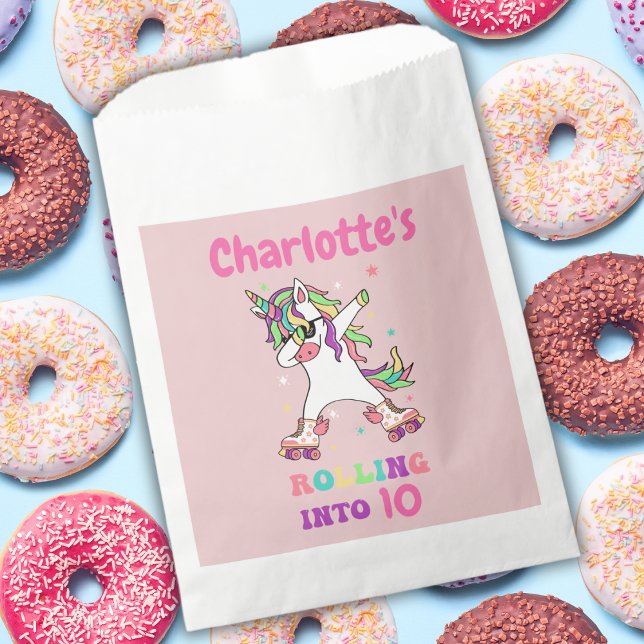 Bolsa De Papel Cumpleaños de Unicorn Dabbing Roller (Subido por el creador)
