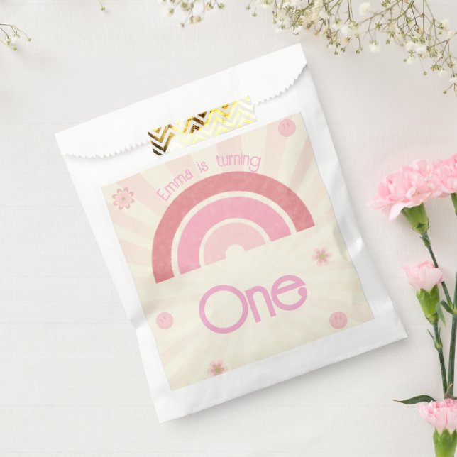 Bolsa De Papel Cumpleaños del Arcoiris (Sellado)