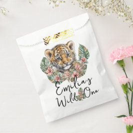 Bolsa De Papel Cumpleaños del cachorro de tigre bebé safari acuar