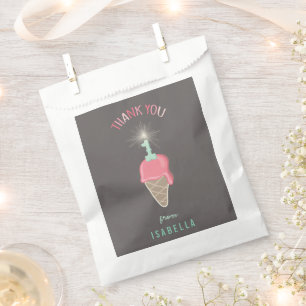 Bolsa De Papel Cumpleaños del chica del Sparkler del helado el 1
