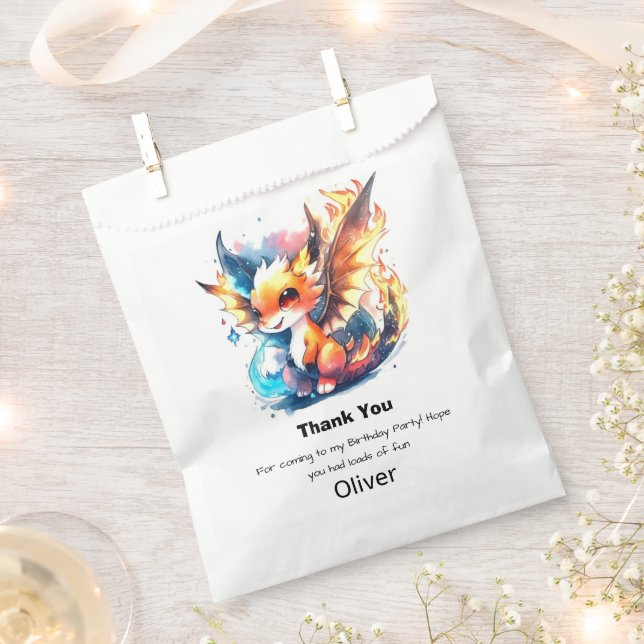 Bolsa De Papel Cumpleaños del Dragon (Cortado)