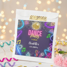 Cumpleaños del fiesta de baile neón