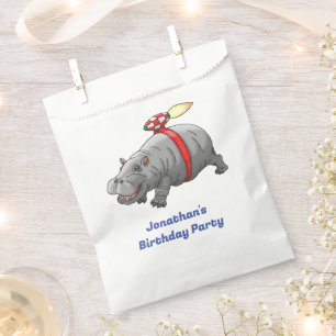 Bolsa De Papel Cumpleaños del Hipopótamo Cohete