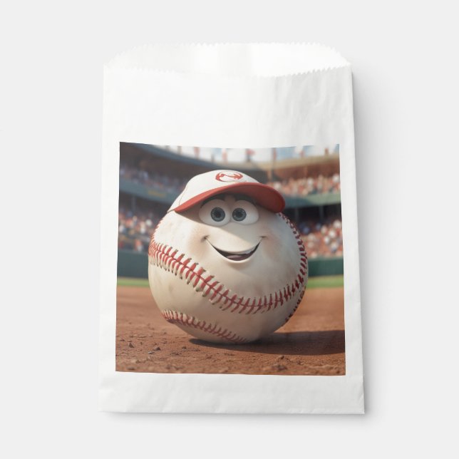 Bolsa De Papel Cumpleaños del personalizado de Béisbol (Anverso)