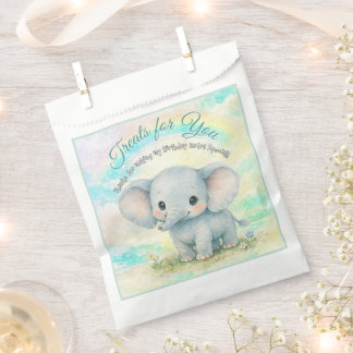 Bolsa De Papel Cumpleaños del Primer Arcoíris Fiesta Bebé Elefant