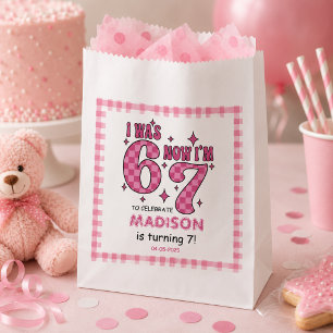 Bolsa De Papel Cumpleaños divertido número 7 Fiesta “Tenía 6, a